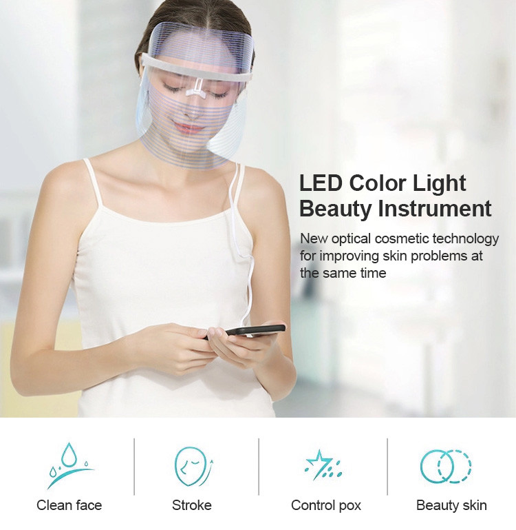 7 Colors Facial LED Mask For Acne Treatment Skin Rejuvenation Wrinkle Removal