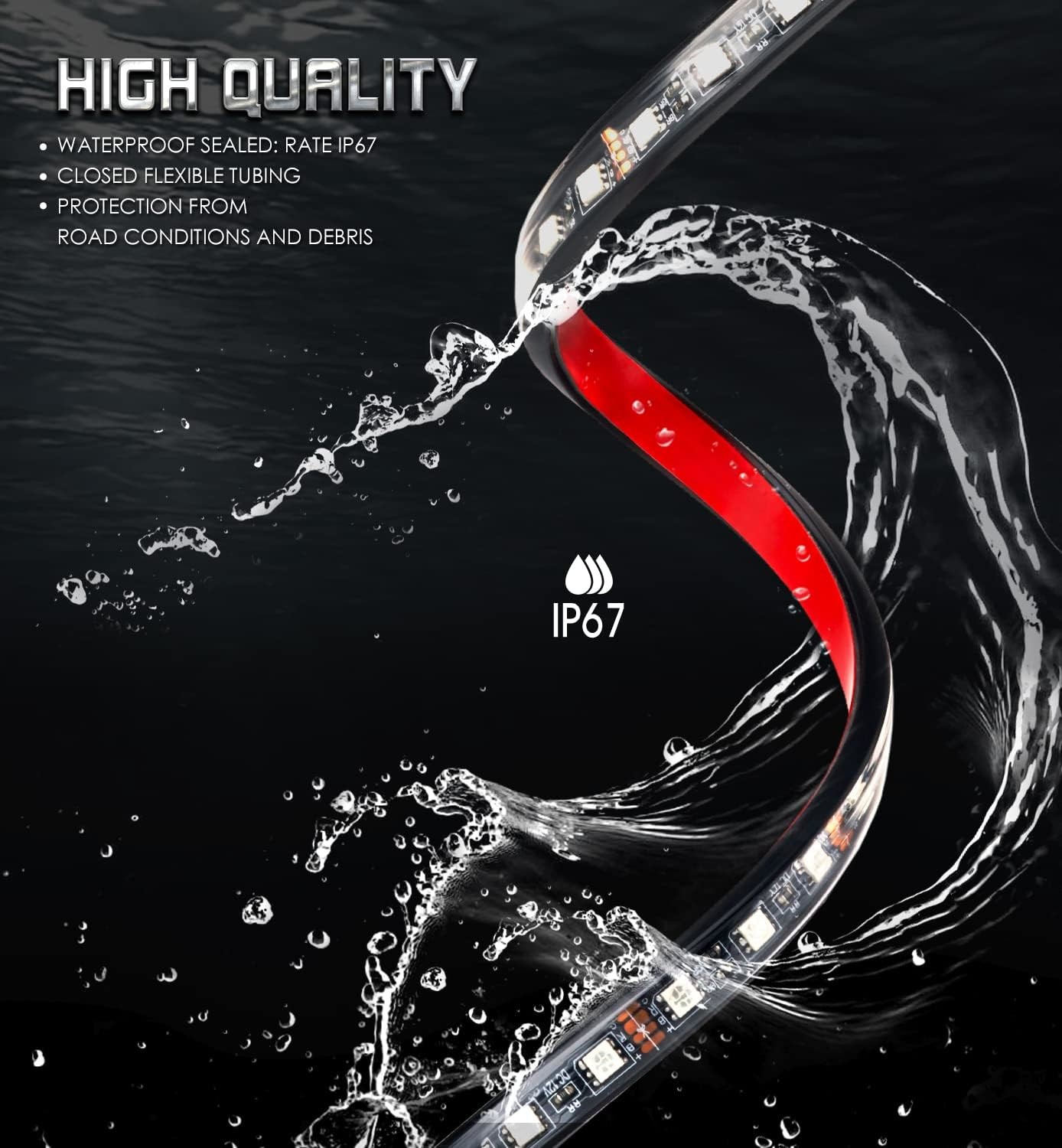 6Pcs Car Underglow Strip Lights 12V RGBIC Multi Color DIY Sound Active Function Music Mode with APP Control and Remote