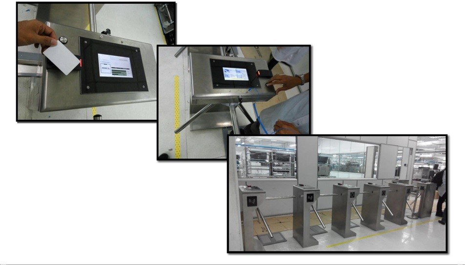 Half Height ESD Turnstile Access Control Double Direction LCD Tester Display