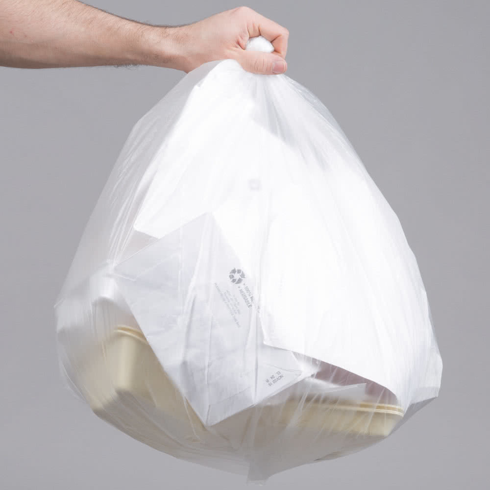 20-30 Gallon 10 Micron 30" x 37" High Density Can Liner / Trash Bag , HDPE Material White Colour