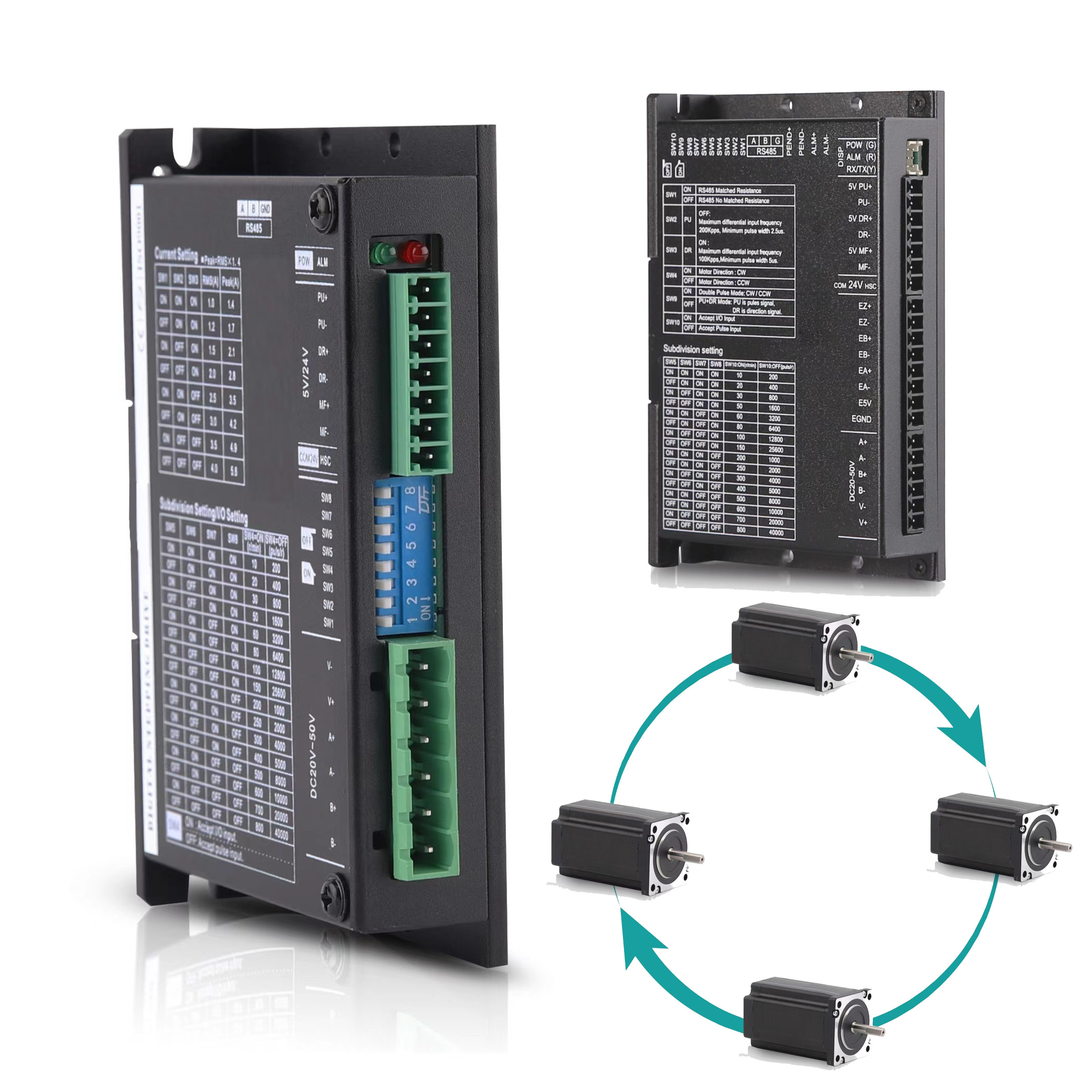 220V-380V Closed Loop Stepper Driver , Practical Servo And Stepper Motor