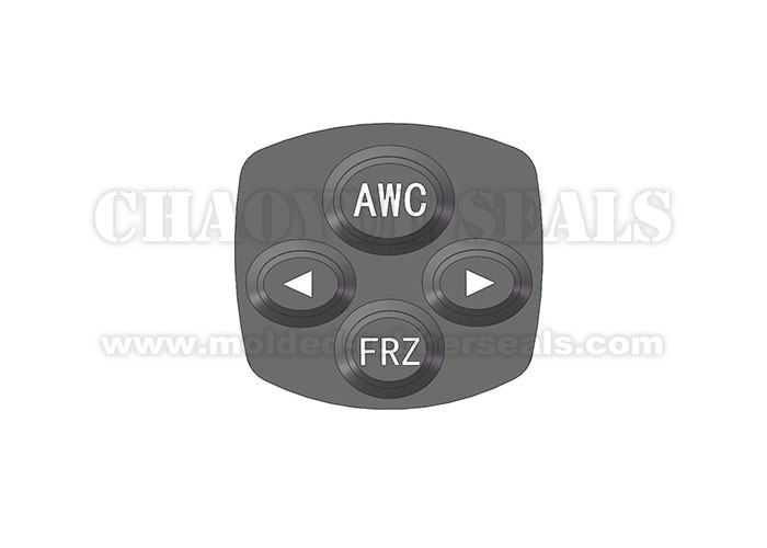 4 Button Position Black Color Sand Blasted Silicone Button For Manual Oprated Handle