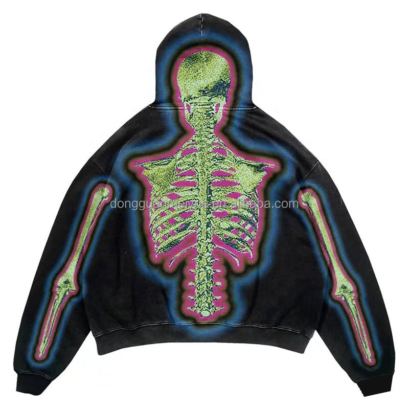 Black Digital Print Hoodie Sweatshirt Mens Streetwear Hoodies 300 Grams To 420 Grams