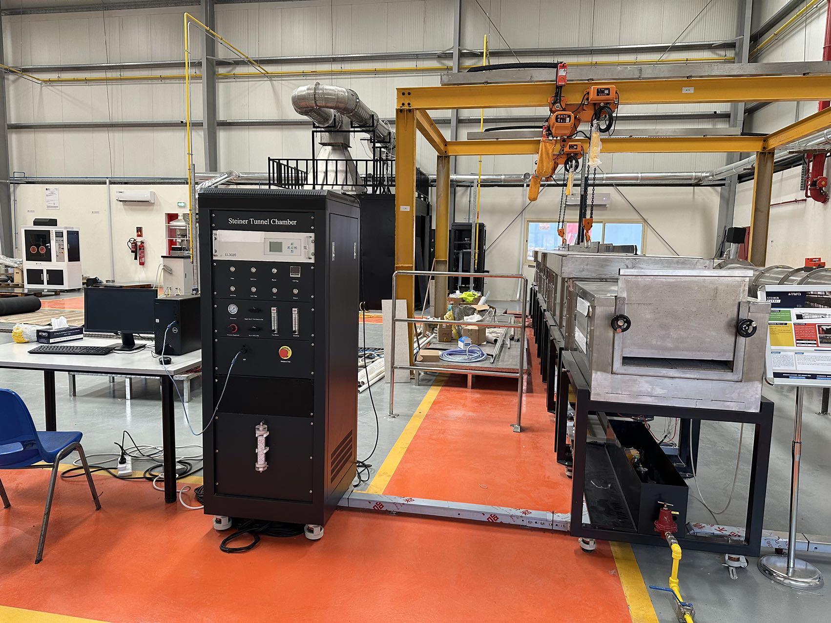 ASTME84 Tunnel Furnace Lab Fire Testing Machine Fire Smoke Tripped