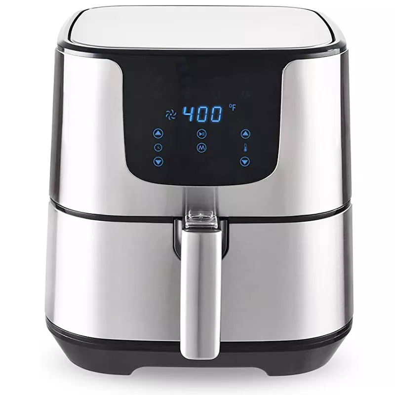 7L With Window Stainless Steel Air Fryer Oven Led Touch Screen For 12 Presets Easy Clean 1800w Home