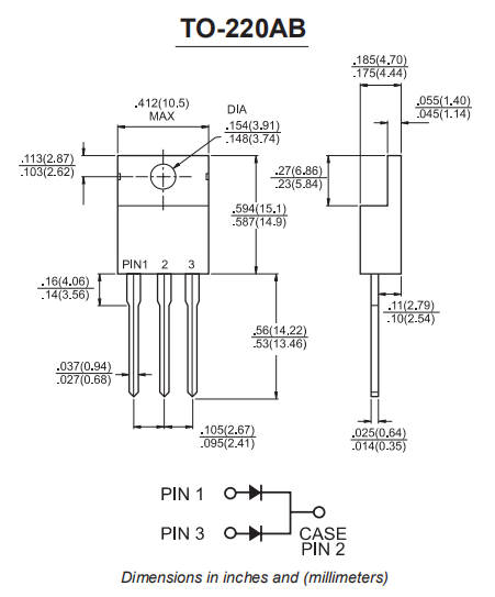 Dual Schottky Barrier Rectifier Diode MBR1060 MBR1060CT MBR1660CT MBR2060CT 0
