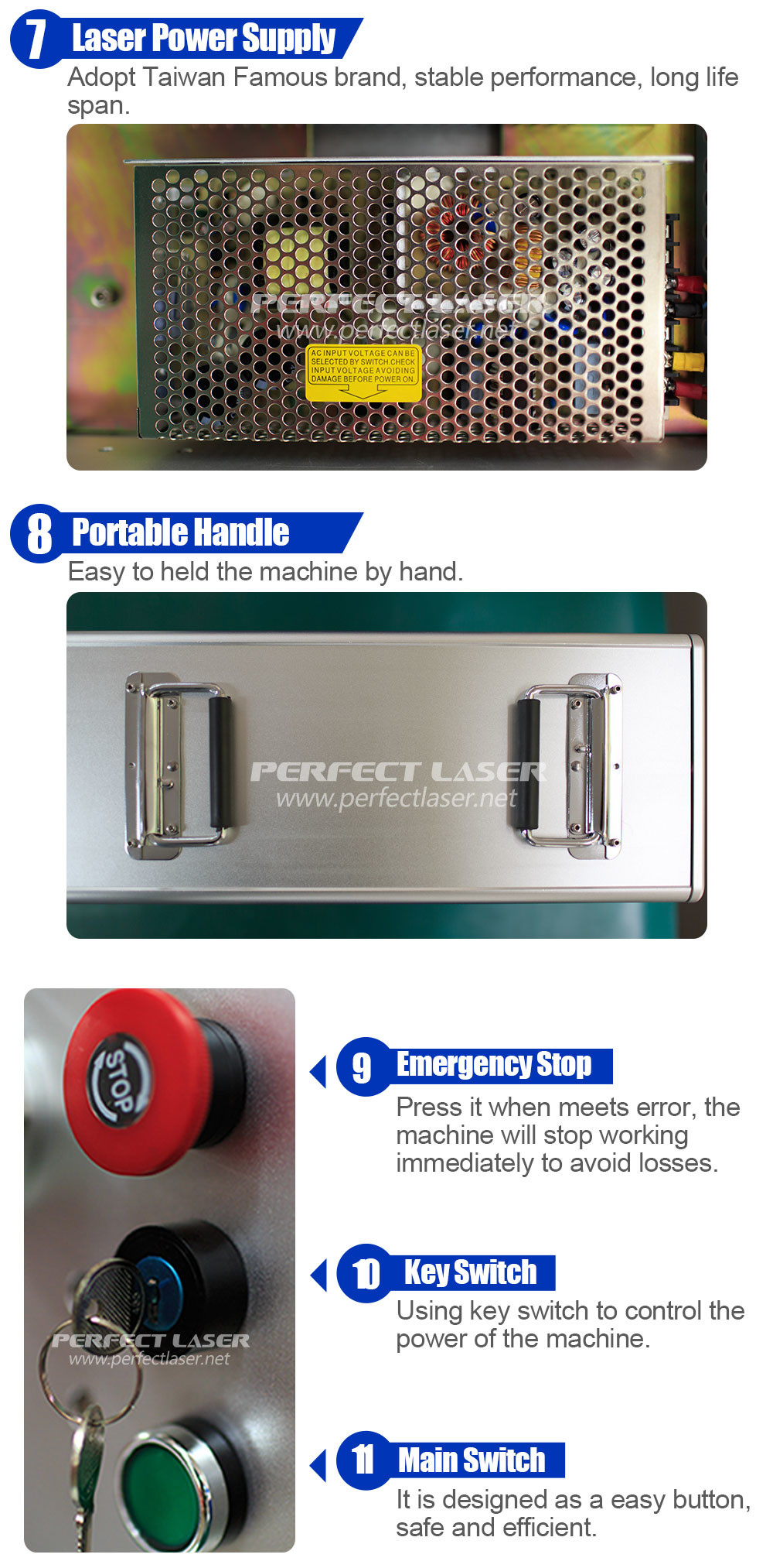 20W 30W 50W Color Laser Marking Machine For Metal