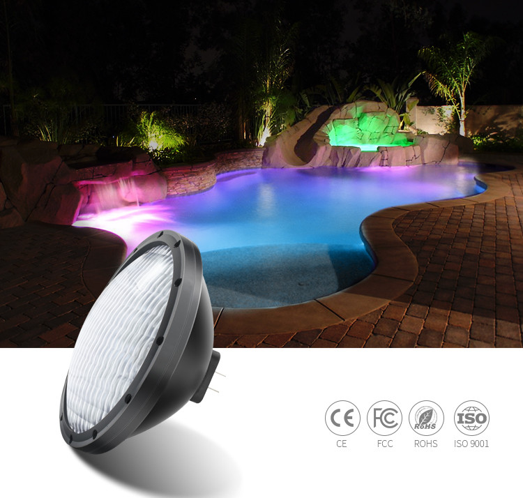 12 Volt Par 56 LED Pool Light , Warm White Underwater LED Lamp GX16D Base IP68