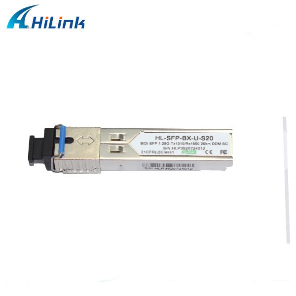 1.25G BIDI SFP Transceiver 20KM with Low Power Dissipation and Single SC Connector for Gigabit Ethernet