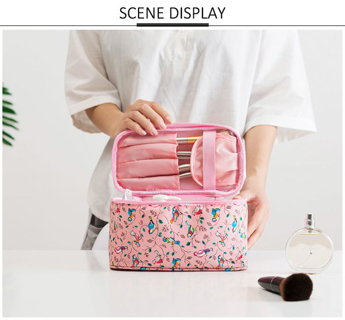 Flower Pattern Oxford Waterproof Makeup Bag