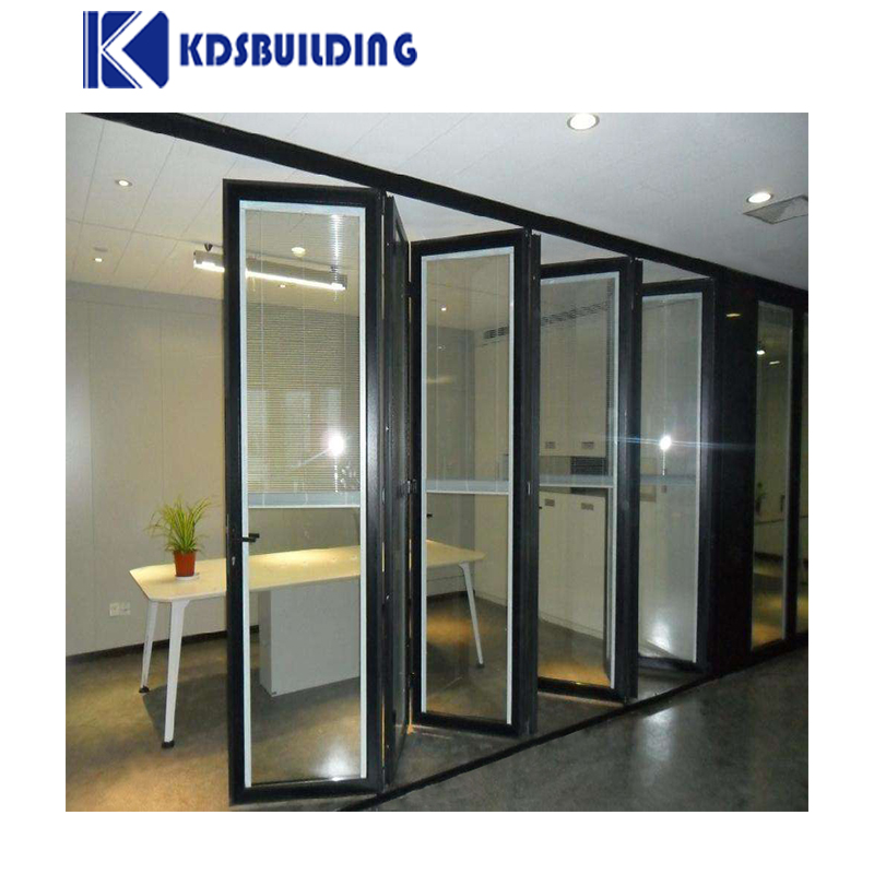 KDSBuilding Soundproof Waterproof Veranda Fold up Retractable Cheap Security Glass Folding Door