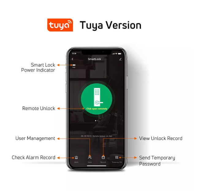Fingerprint Tuya Wifi Smart Door Lock With Camera Smart Digital Intelligent Door Lock