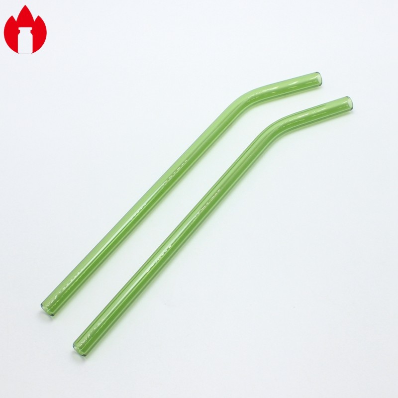 Transparent Green Borosilicate Glass Tubing Straw