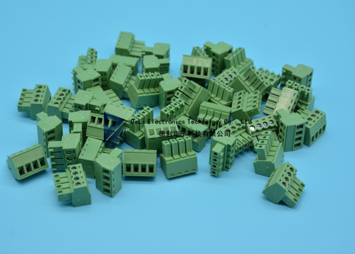 Pluggable Screw Down Terminal Block Green Electrical Connector 15EDG-3.81-4P