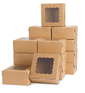 White Paper Bakery Box with Window Square Cardboard Disposable Cake Box