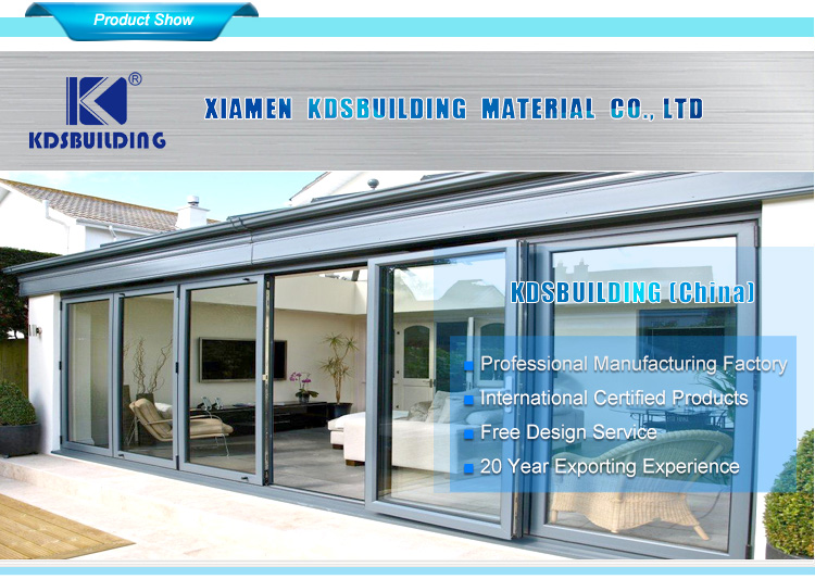 KDSBuilding Soundproof Waterproof Veranda Fold up Retractable Cheap Security Glass Folding Door