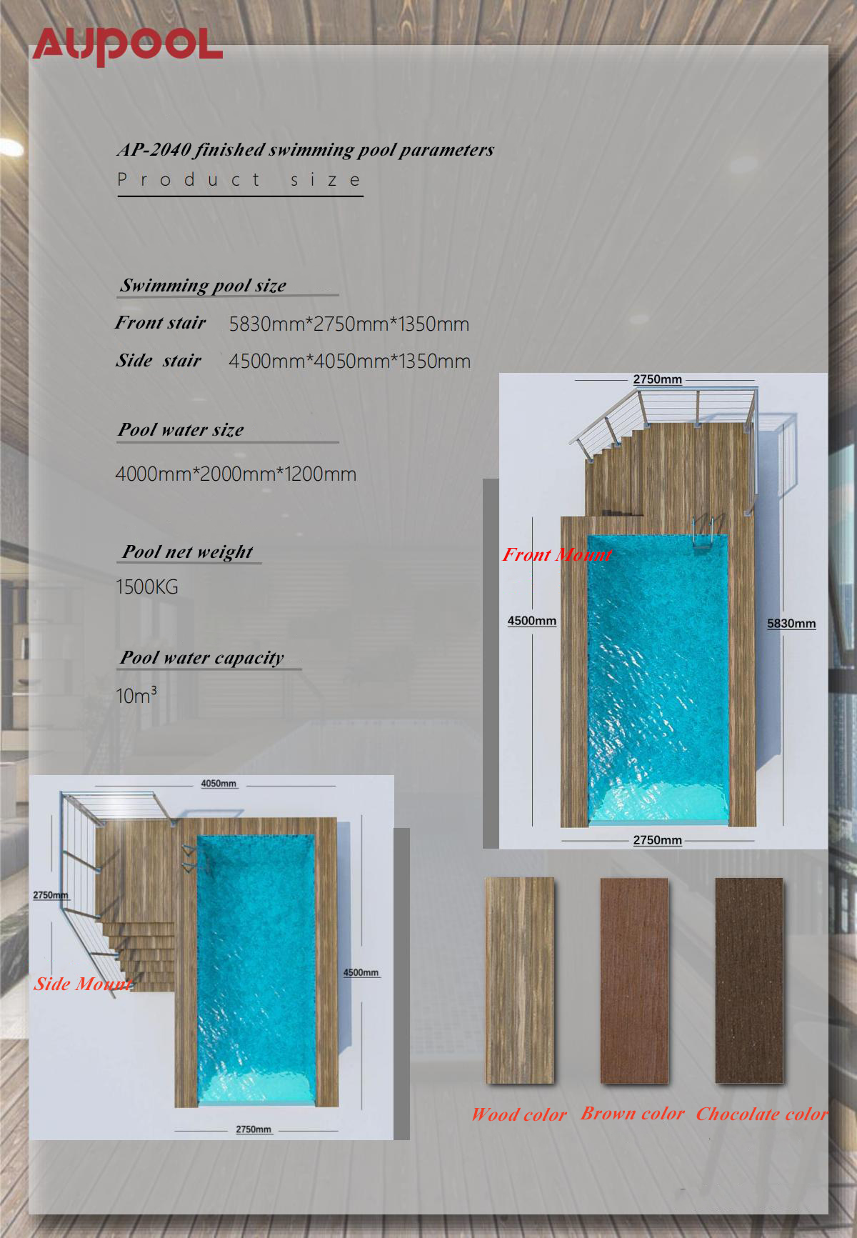 Family Swimming Pool Outdoor Fiberglass Inground Pool for Customer's Requirements