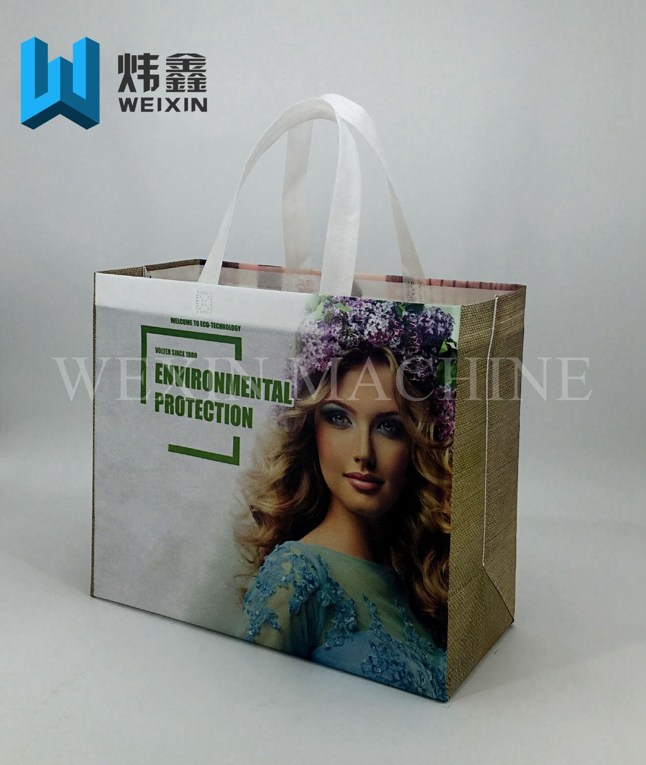 Eco-friendly three side gusset Non-Lamination Non Woven shoppingBag use offset Printing