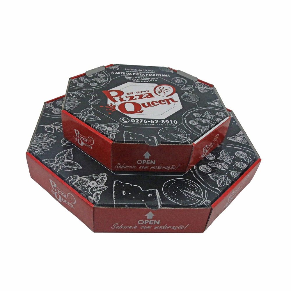 Custom Logo Biodegradable Disposable Foldable Pizza Box Offset Printing