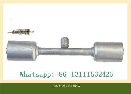 Through pipe with Al jacket R134a High& Low Pressure valve air conditioning Hose fitting