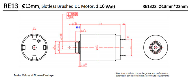 13mm brush coreless motor