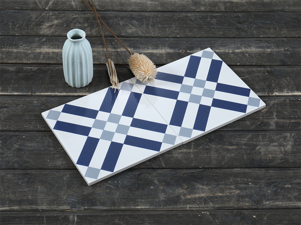 200x200mm waterproof Wall Ceramic Rustic Tiles For Balcony And Blue And White Indoor Floor Tiles For Bathroom