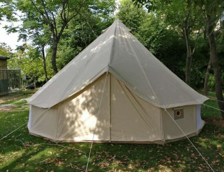 Glamping Luxury Yurt Bell Fire Retardant Tarpaulin Safari Tent Waterproof Canvas Fabric