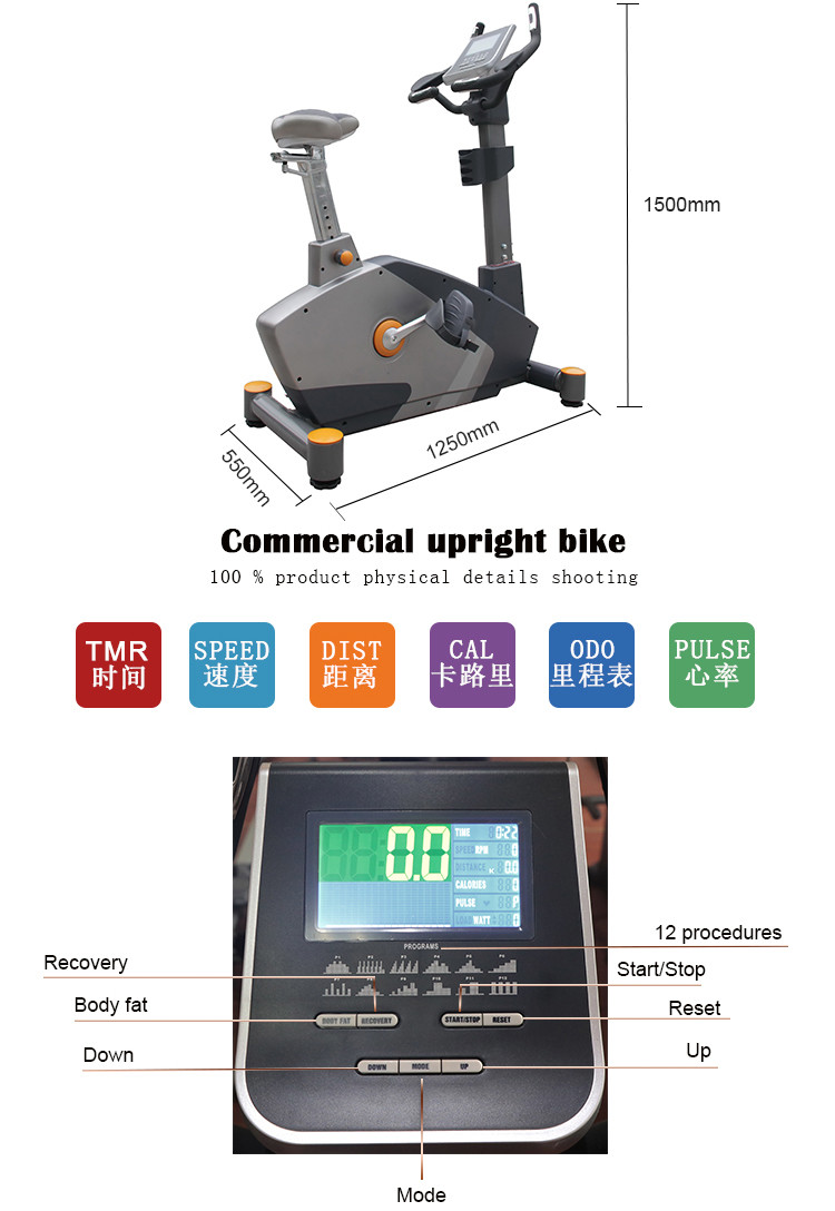 Commercial Gym Cycling Machine , Bicycle Gym Machine Ergonomic Design