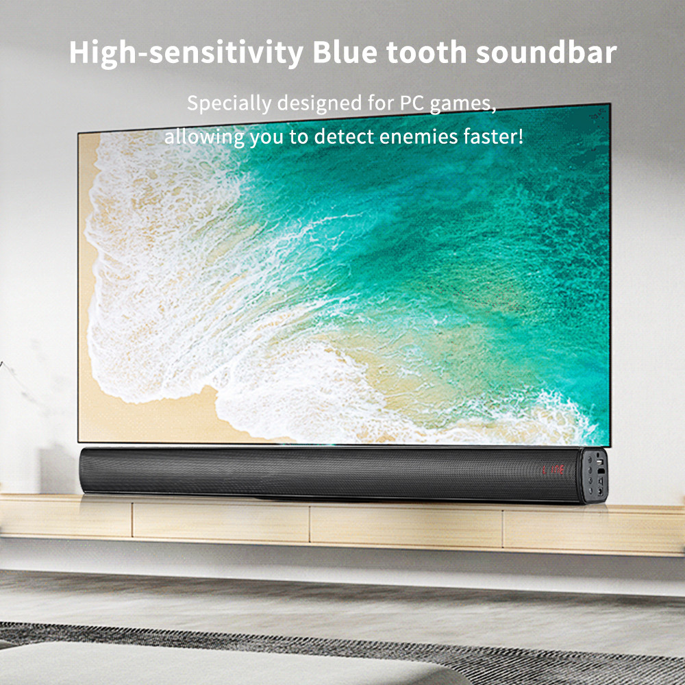 87.5-108MHz Frequency FM Radio Soundbar Office Works Soundbar RCA Input