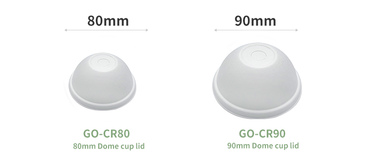 100% Biodegradable Reusable Natural Sugarcane Pulp 80Mm Dome Paper Cup Lids For Coffee Shop