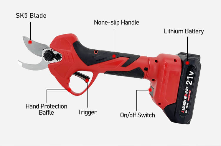 Cordless Branch Scissors Electric Pruning Shears Battery Pruner 21v