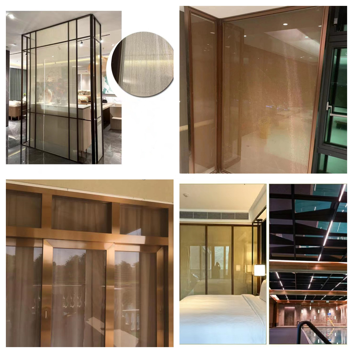 Architectural Stainless Steel Metal Laminated Glass For Cabinet Doors