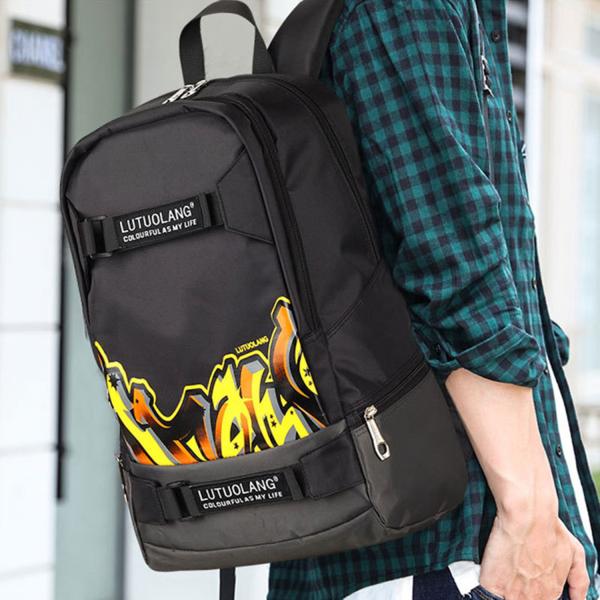 Middle school students bag sports fashion backpack men's shoulder bag printed