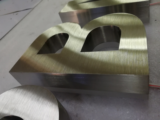 Depth 42mm Decorative Metal Letters Mirror Polished 3D Lettering Signage IP67