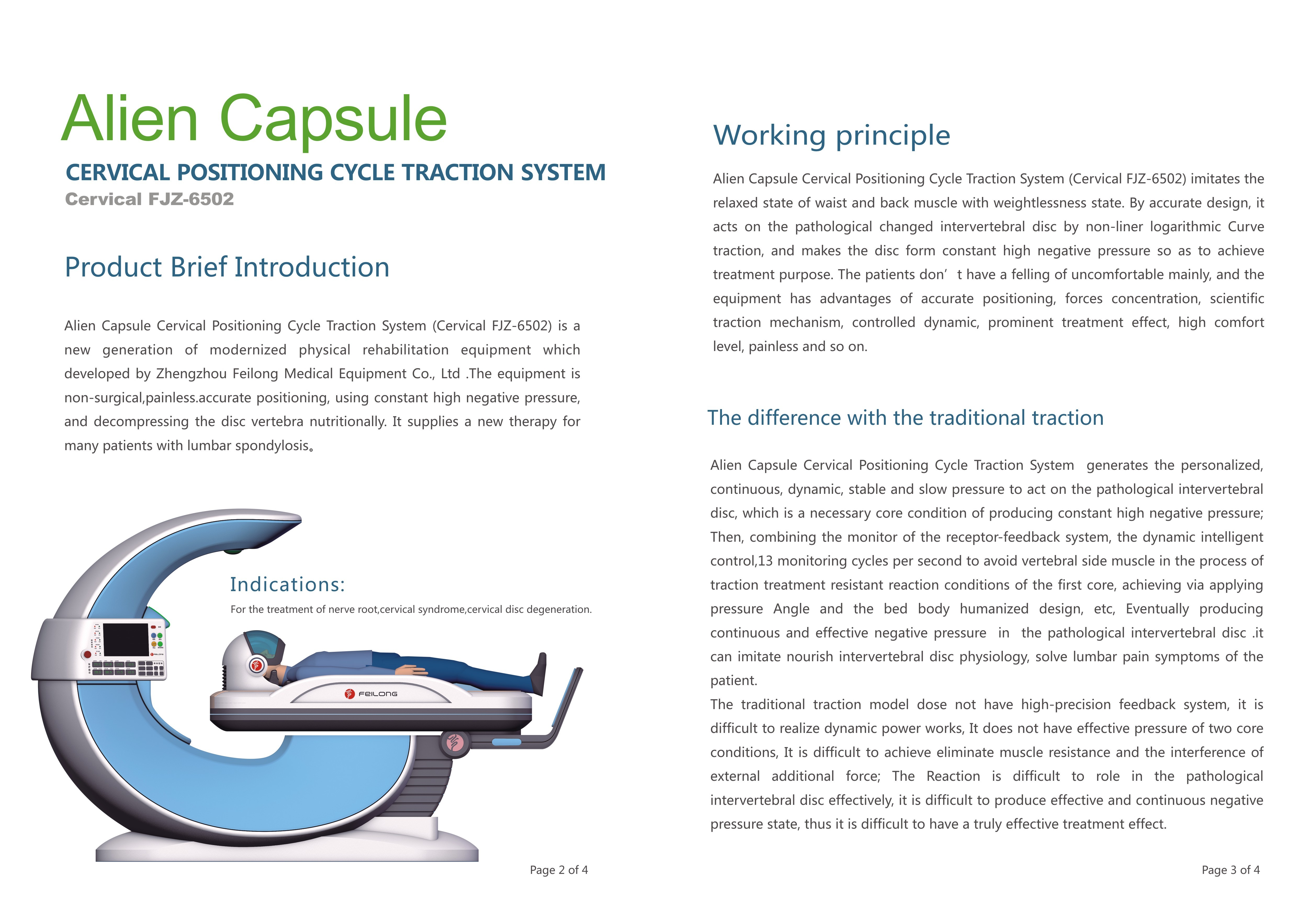 Painless Neck Decompression Machine Decompression Traction System