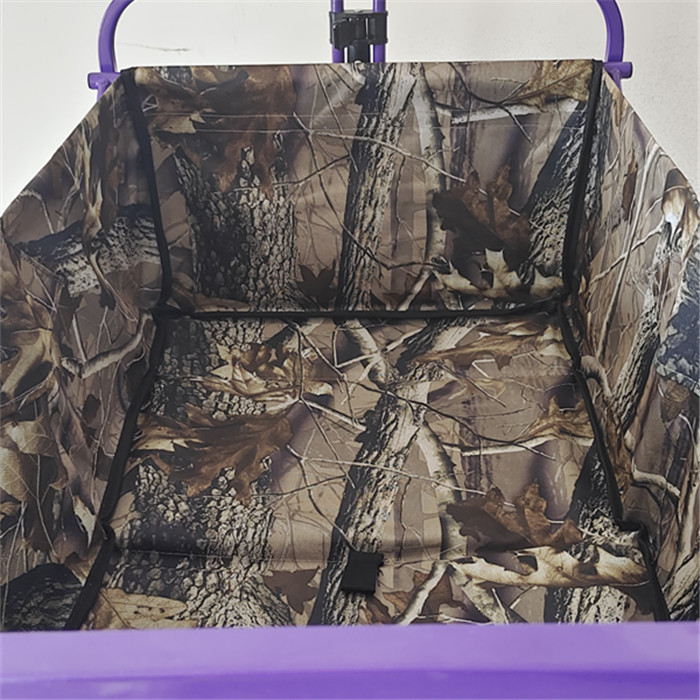 PVC Coating Folding Wagon Cart With Retractable Handle Double Oxford Cloth Pockets