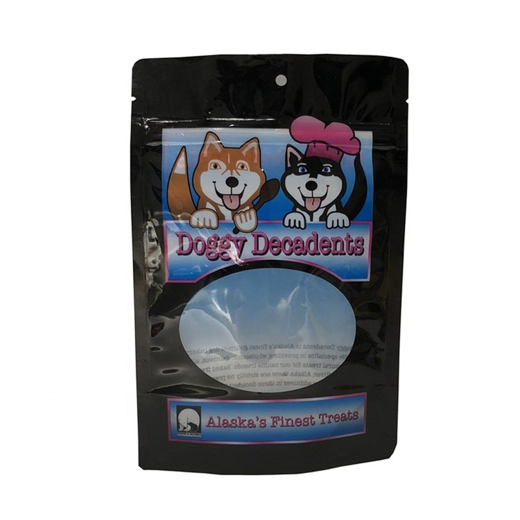 stand up pouch pet dog food bag with resealable zipper dog treats plastic packaging bag