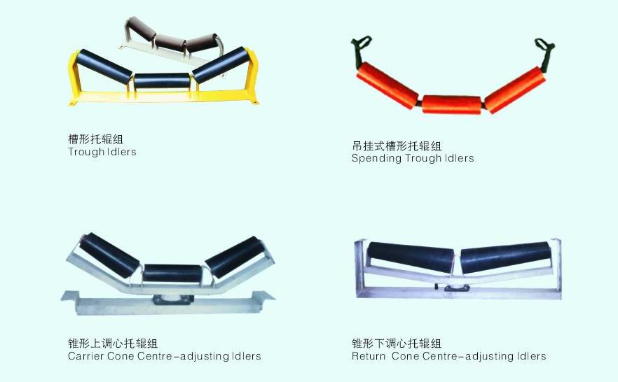 89mm 108mm Mining Conveyor Spare Parts Troughing Idler Roller Stations
