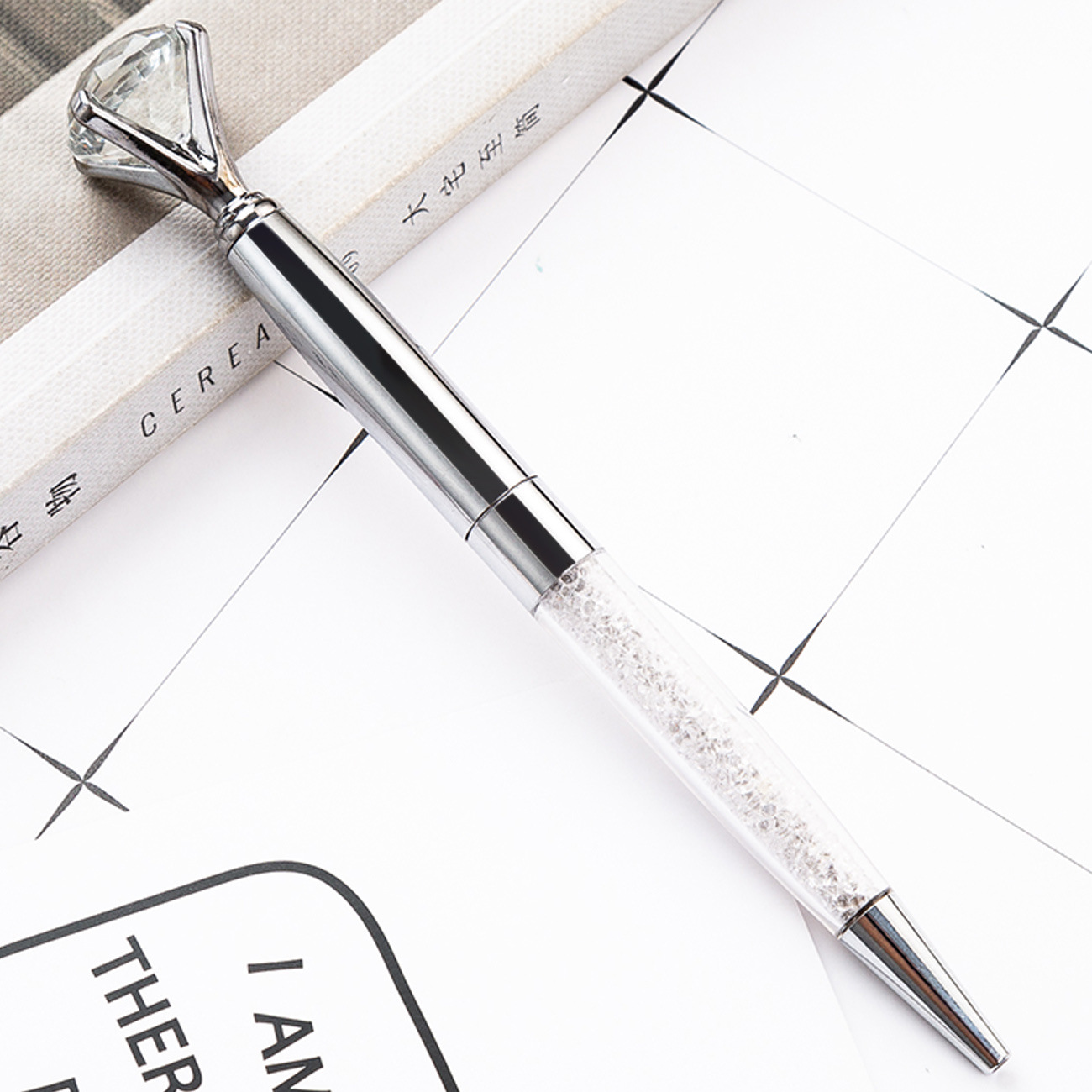 2.5g Ink Color Red Big Top Diamond Pen Multi Color Diamond Crystal Ballpoint Ball Pen For Wedding Gift