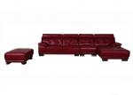 Durable Living Spaces Leather Sofa With Solid Wood Frame / High Cushion Corner