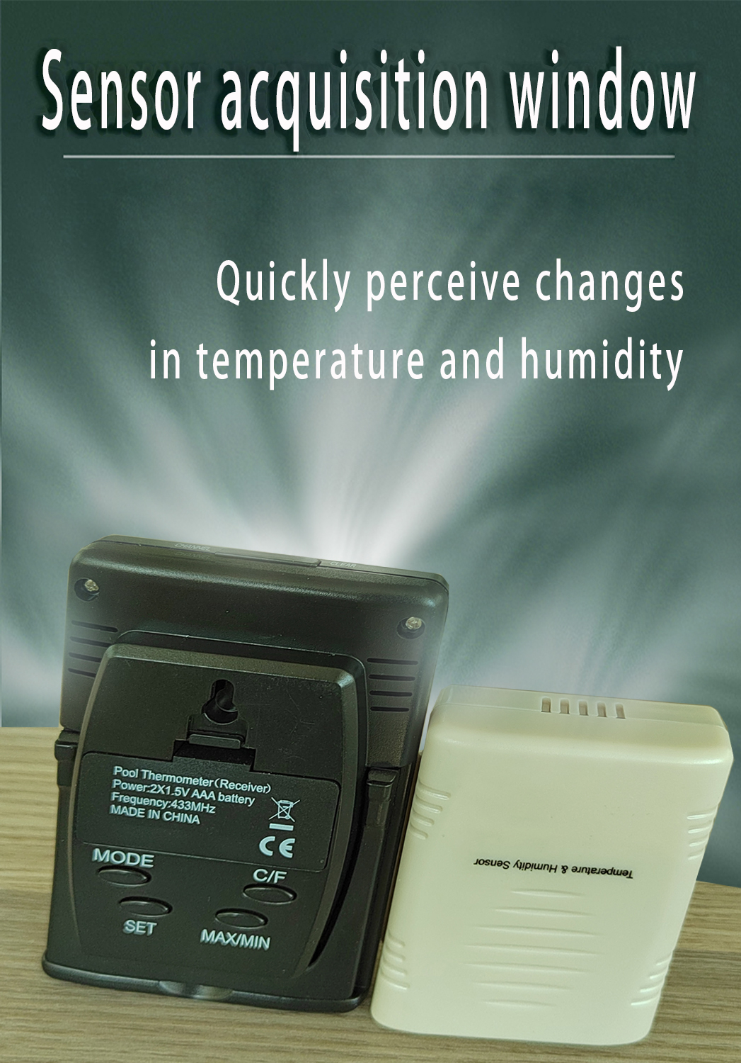 Indoor Electronic Thermo Hygrometer Sensor Meter -40 To 60 ° C Outdoor Temperature Range