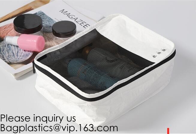 6pcs Travel Clothing Mesh Pouch Laundry Bag Travel Organizer Clothing packs Handle,metal zipper customize logo print mak