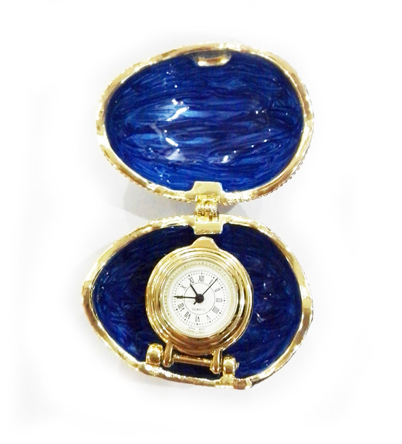 Handicraft faberge egg metal jewelry box Faberge Egg Trinket Jewelry Box with a Pearl Estee Egg Jewelry trinket box