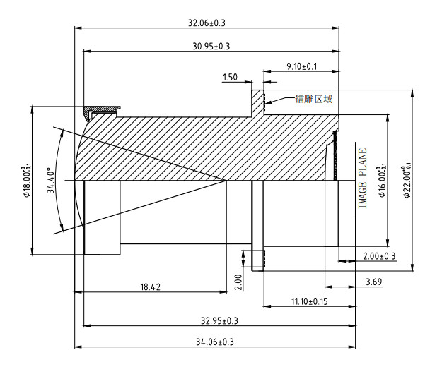 M Pixel 8MP Black HD HFOV Lens , TTL32.9mm High specification Car Waterproof ADAS Camera Lens