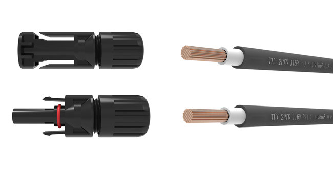 Black And Red Solar Panel Extension Cable PV Extension Cable MC4 Connector