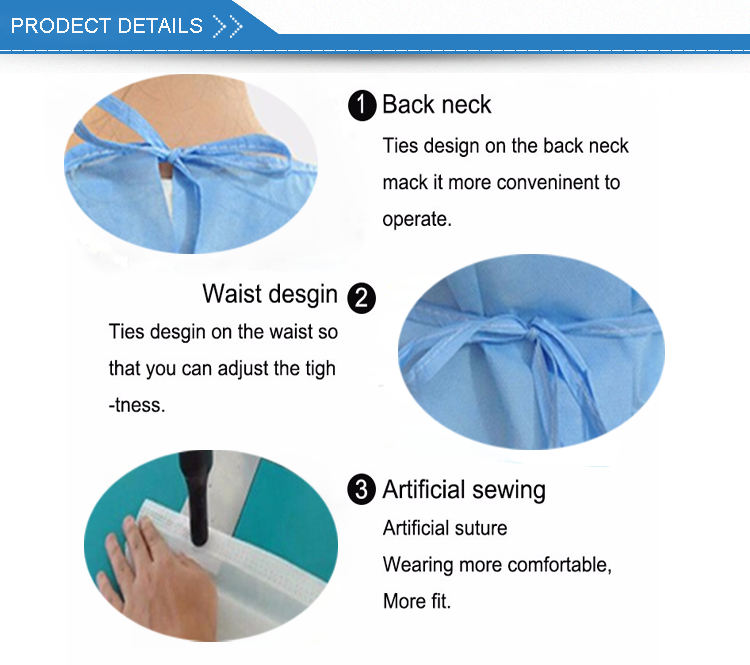 Spunbonded Nonwoven Disposable Medical Surgical Gown/ Medical Isolation Clothing price