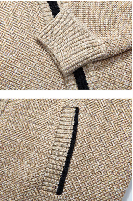 Autumn Thicken Plus Polyester Black Thick Velvet Sweater Utility Male Clothing Casual Knitwear Jackets Cardigan Coats