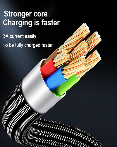 USB 2.0 Charging Cable 5A Nylon Braided Mobile Phone 1.5m