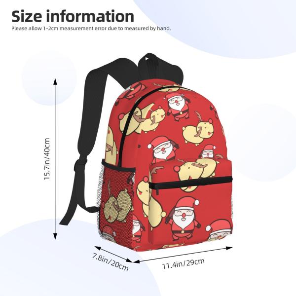 Interior Compartment Polyester Backpack Custom Christmas Gift for High School Students