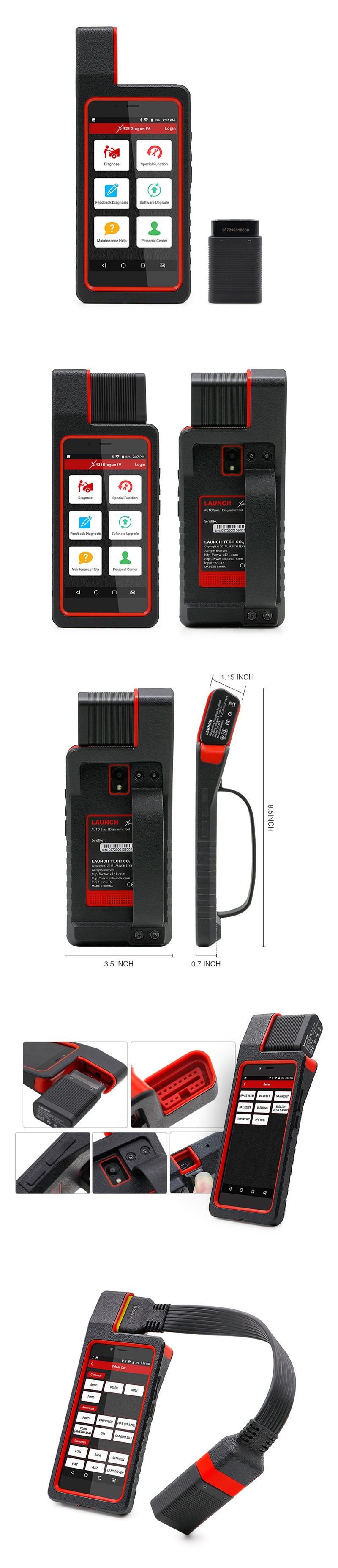 LAUNCH X431 Diagun IV Full system diagnostic tool 2 year free up date x-431 diagun iv Bluetooth/Wifi Scanner good than d
